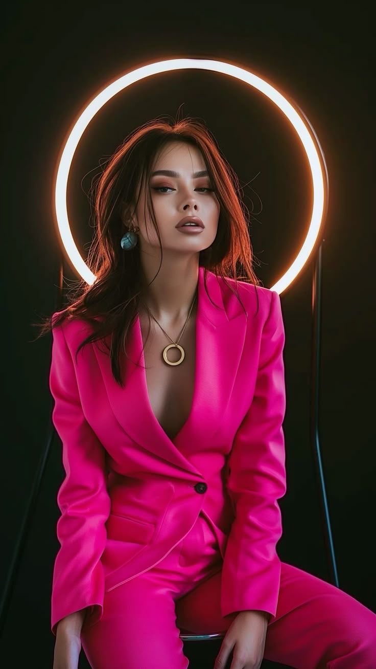 Woman with vibrant fashion hair color